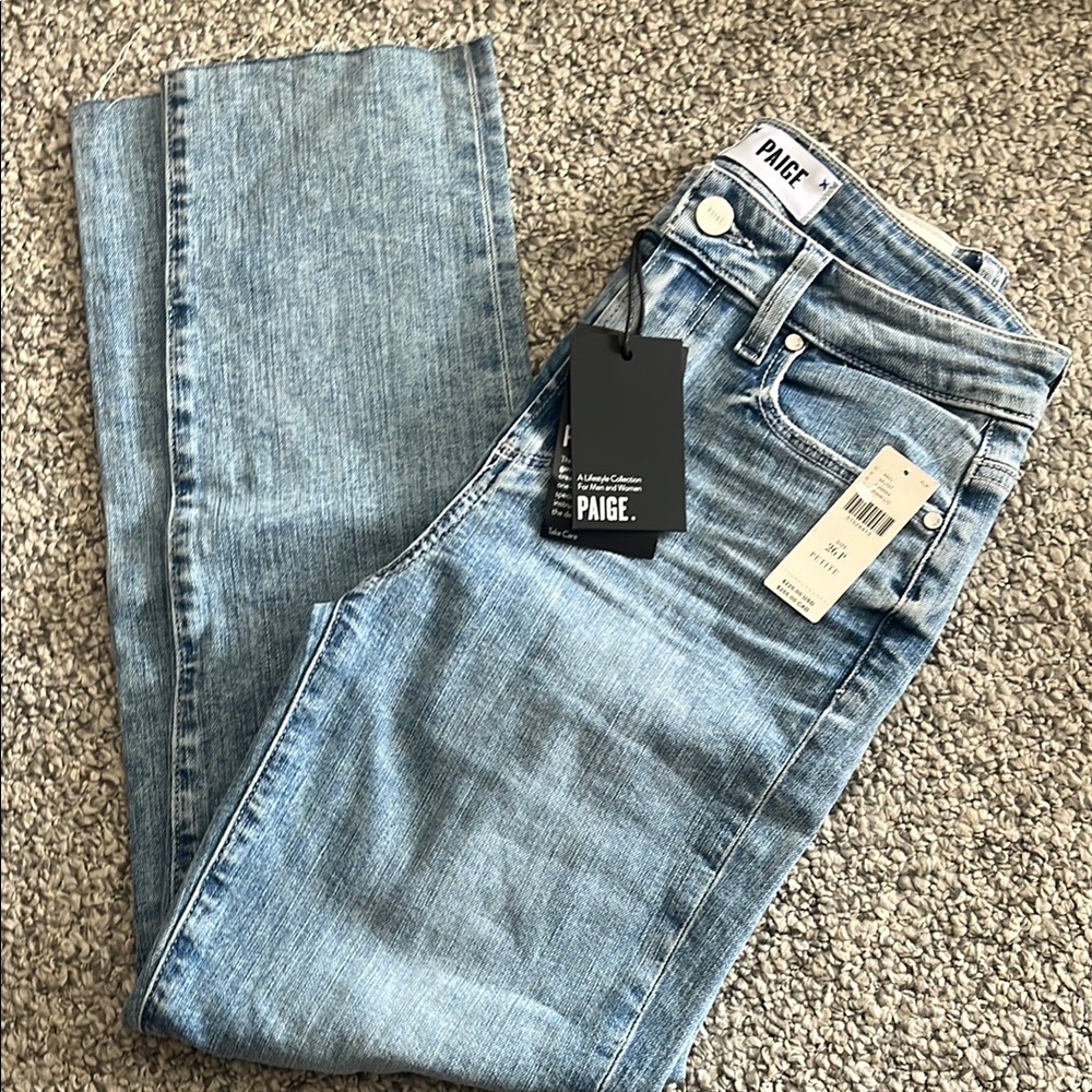 PAIGE Blue Skinny Jeans with Faded Wash